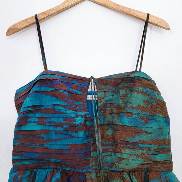 Ulla Johnson Zenat Tiered Asymmetric Ruffle Silk Gown in Emerald 12 - Picture 4 of 10